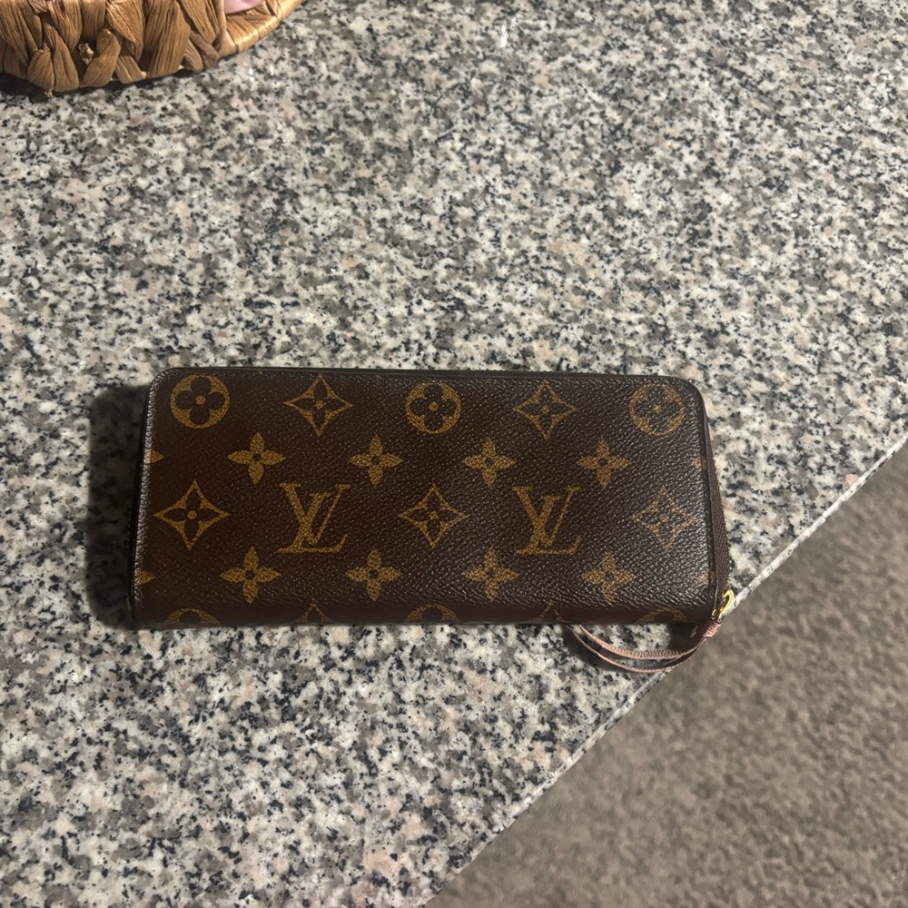 Louis Vuitton Pink and Brown Zippered Wallet